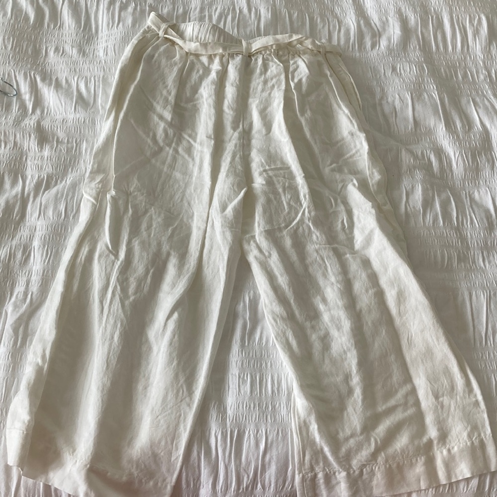 A New Day wide leg white linen pants L - Picture 4 of 5